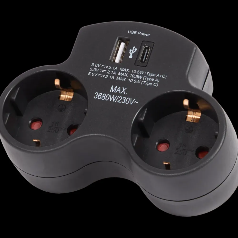 Pro-max dubbele wandstekker | Action NL Discount