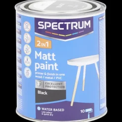 Spectrum 2-in-1 matte verf Zwart Zwart 750 ml | Action NL Online