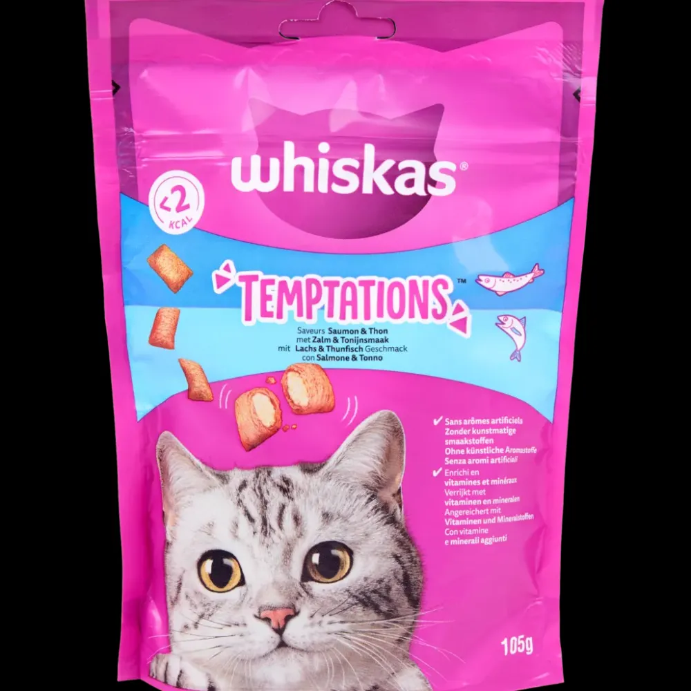 Whiskas Temptations kattensnoepjes zalm en zeevruchten | Action NL Outlet